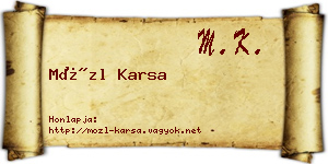 Mözl Karsa névjegykártya